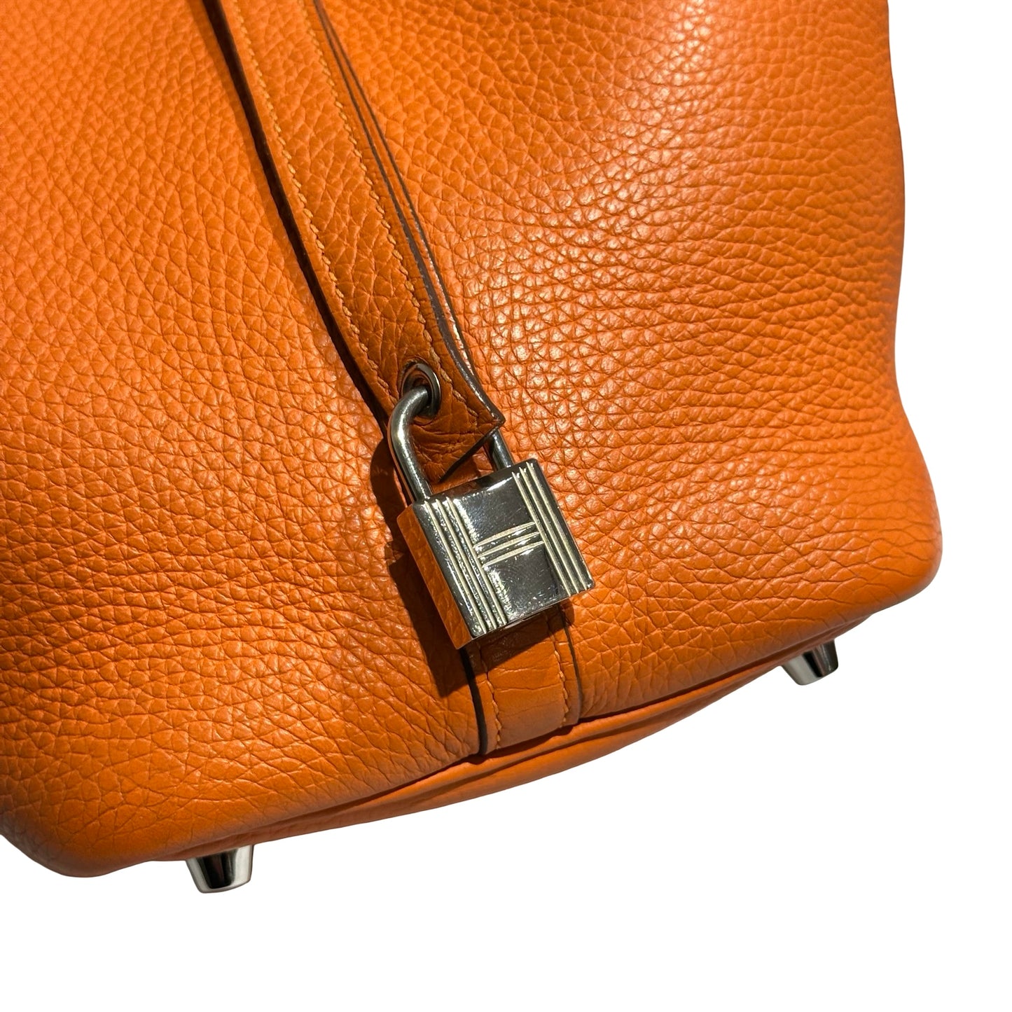 Used HERMÈS TC Picotin 18 Handbag Orange (93) PHW