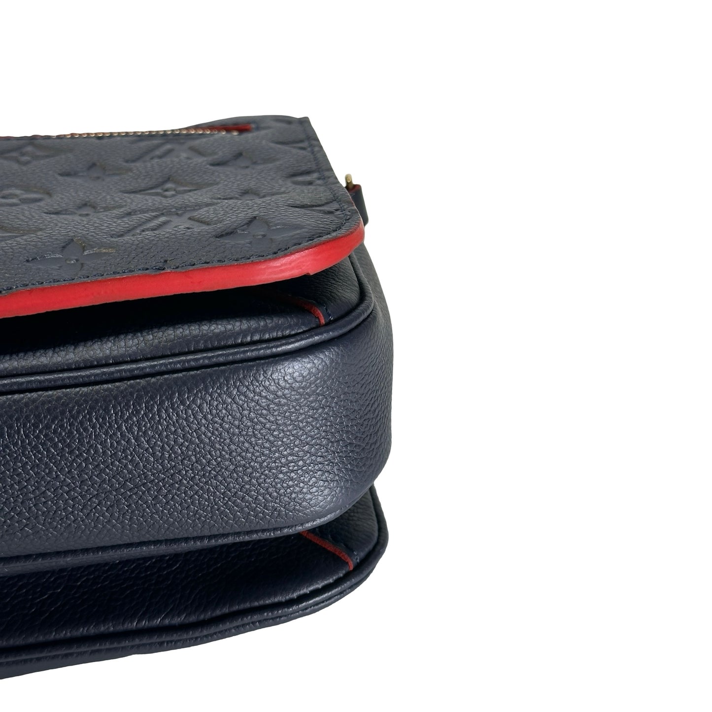 LOUIS VUITTON Monogram Empreinte Pochette Metis Crossbody Bag Navy Blue Red GHW