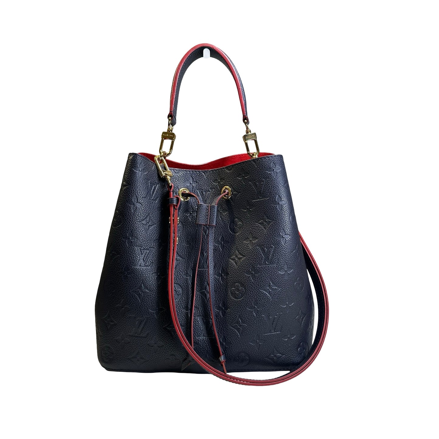 Used LOUIS VUITTON Monogram Empreinte NéoNoé Bucket Bag Navy Blue