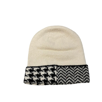 Used CHANEL Cashmere CC Logo Beanie Hat Hat Black White