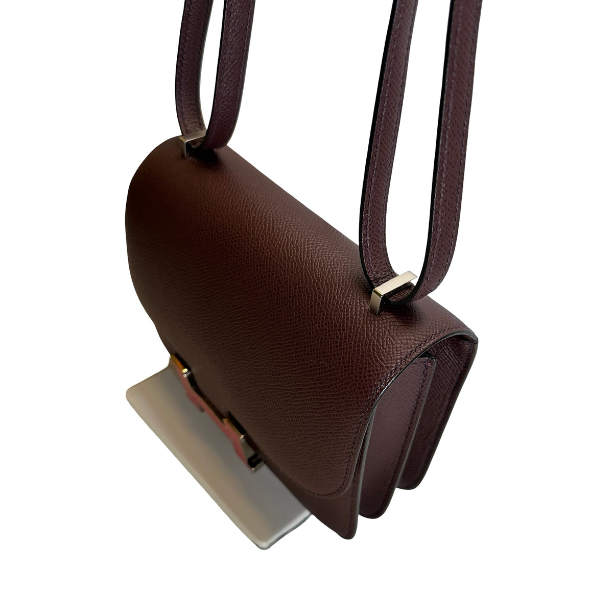 Used HERMES Epsom Mini Constance Crossbody Bag Rouge