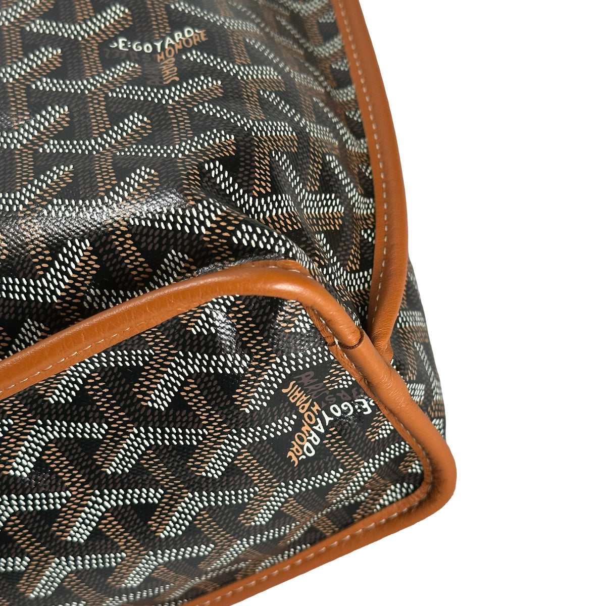 Used GOYARD Goyardine Canvas Artois Tote Bag Black Brown