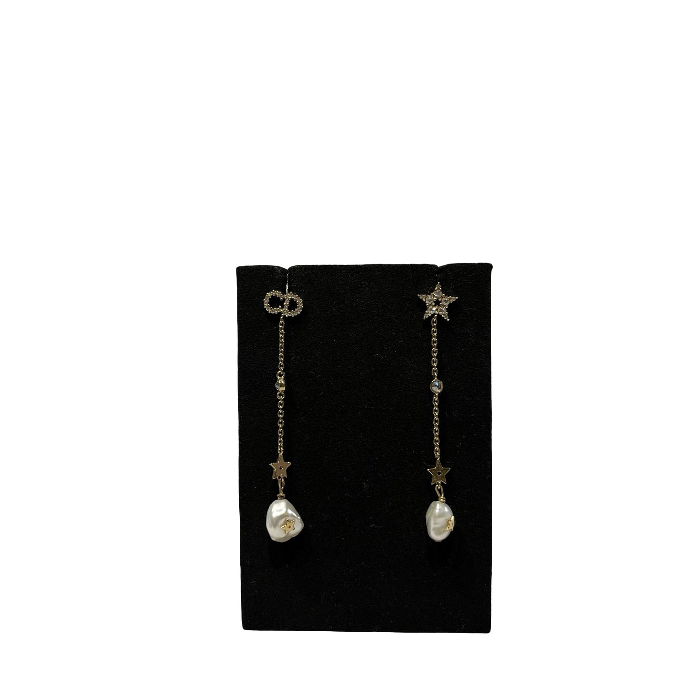 Used Dior Earrings Jewelry White GHW