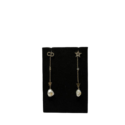 Used Dior Earrings Jewelry White GHW