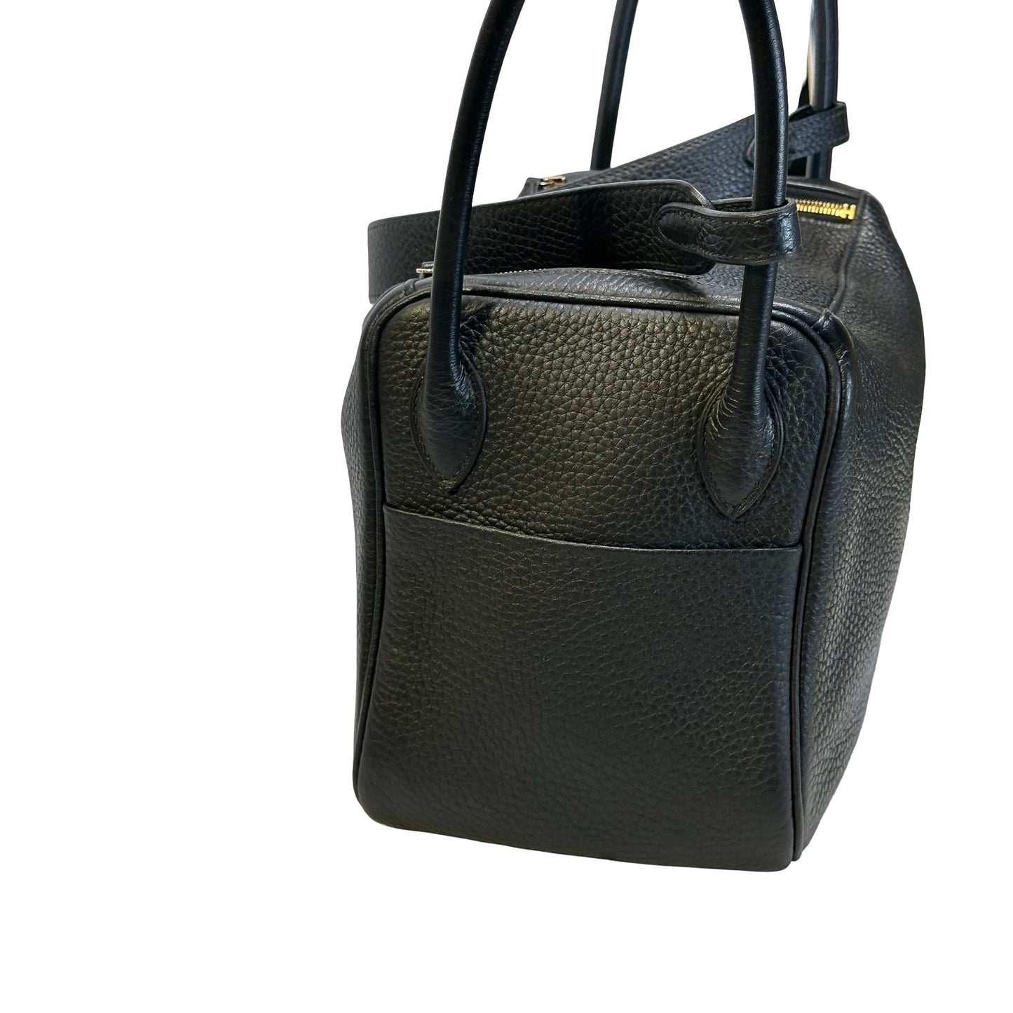 Used HERMES TC Lindy 26 Handbag Black GHW