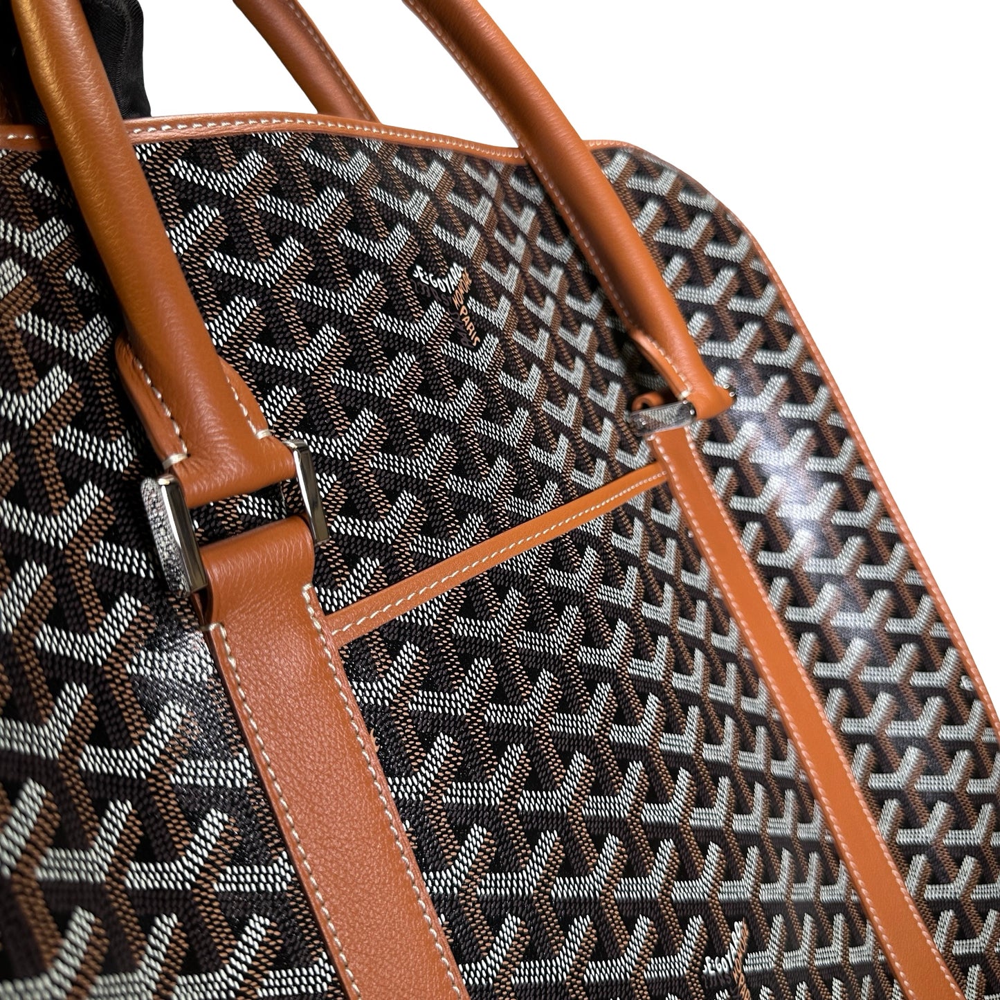 Used GOYARD Goyardine Sac de Voyage Tote Bag Black Brown