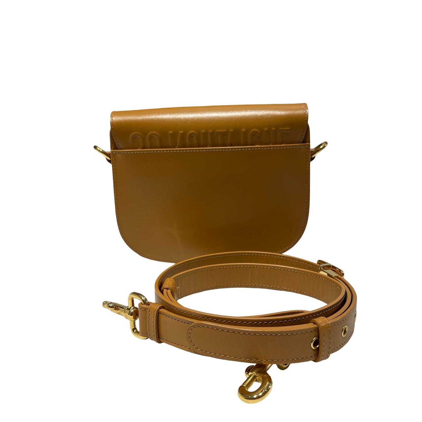 Used CHRISTIAN DIOR Calfskin Leather Bobby Cross Body Bag Brown GHW