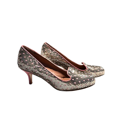 Used Valentino Heels Heels Silver Gray Pink