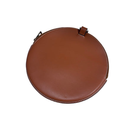 Used LOEWE Leather Anagram Heel Pouch Crossbody Bag Brown，PHW