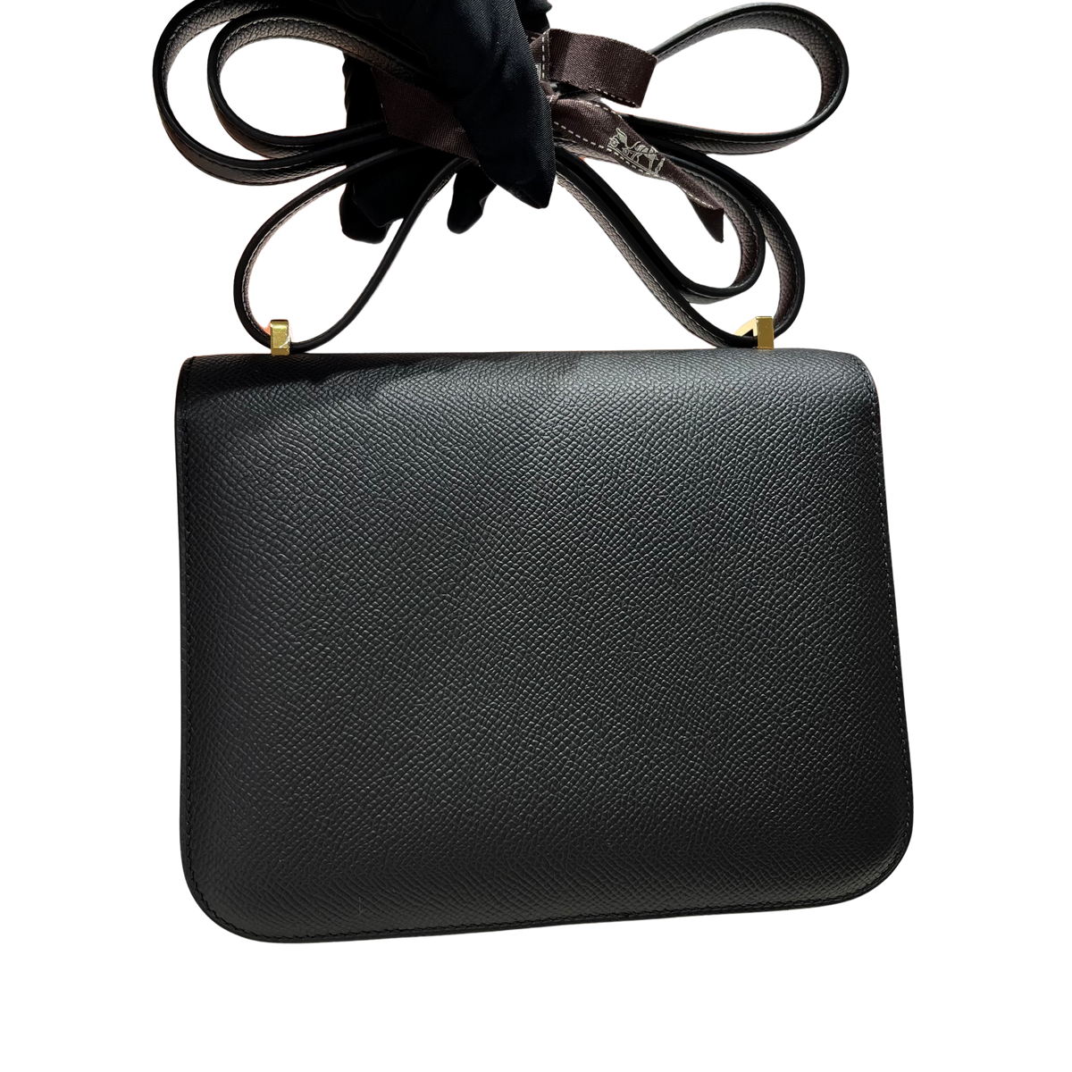 Brand New HERMES Epsom Constance Shoulder Bag Black Gold