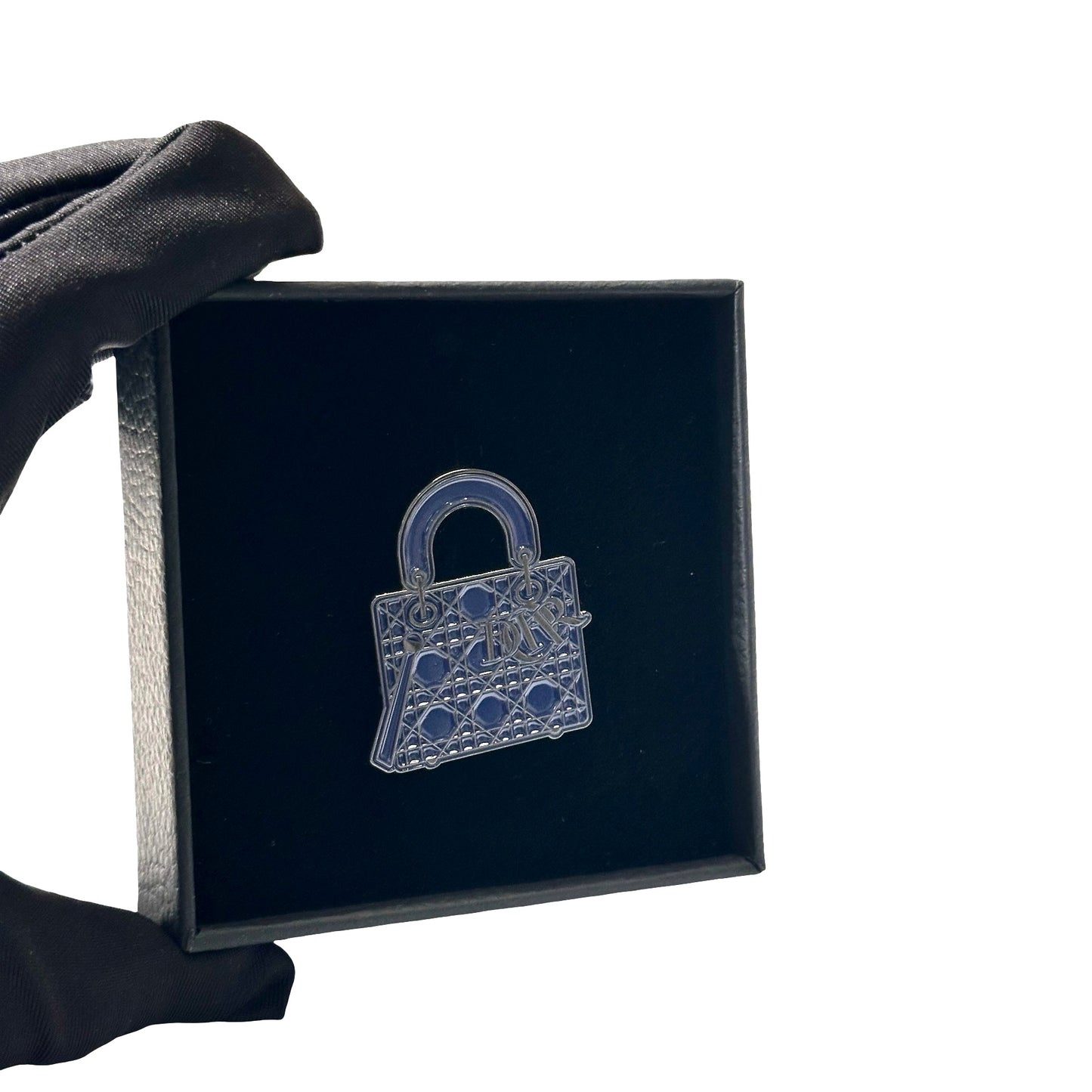 Used DIOR Metal Lady Dior Celebration Brooch Accessories Navy Blue PHW