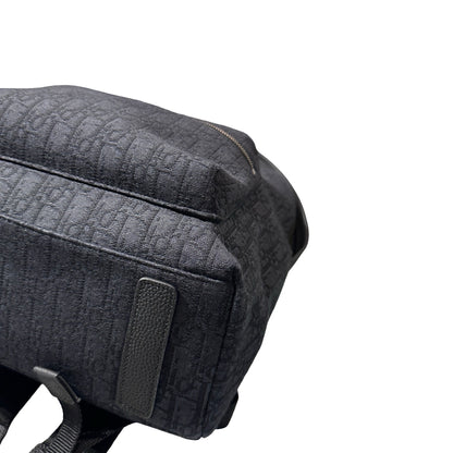 Used Dior Technical fabrics Cotton Calfskin Leather Backpack Navy Blue PHW
