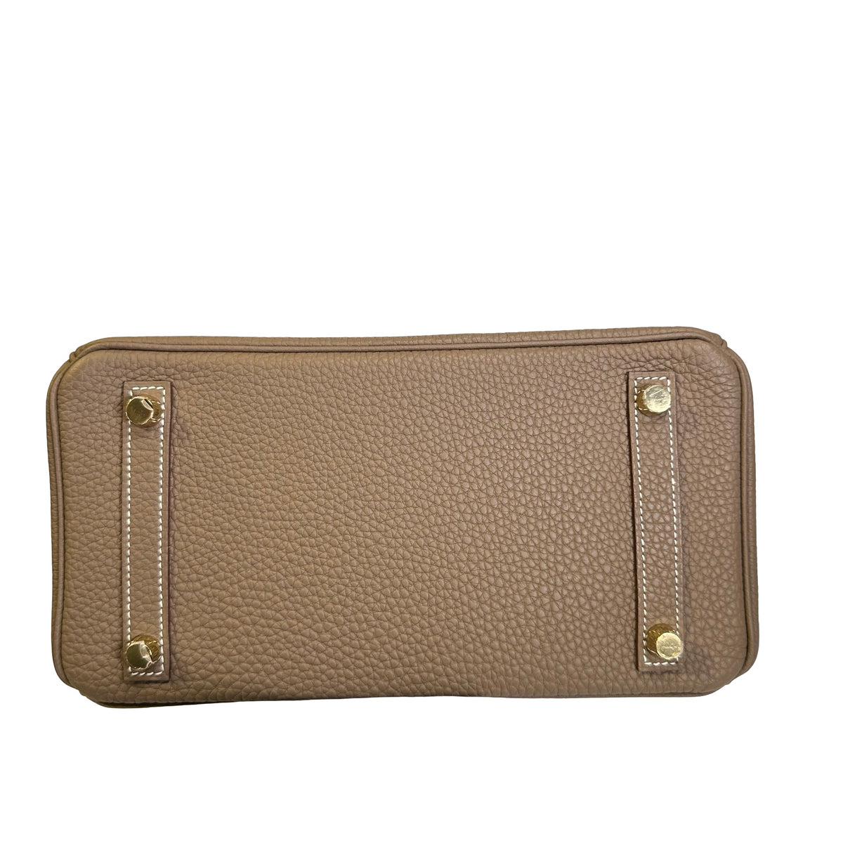 Used HERMES Togo Birkin 25 Handbag Etoupe Gold