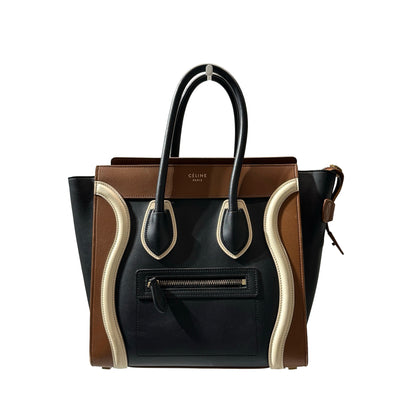 Used CÉLINE LUGGAGE Handbag Brown Black