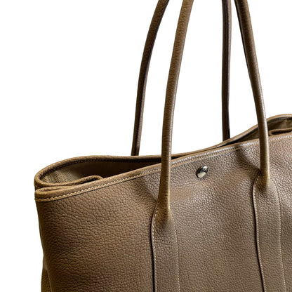 Used HERMES Negonda Leather Garden Party Tote Bag Etoupe