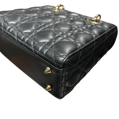 Used DIOR Lady Dior Handbag Black GHW