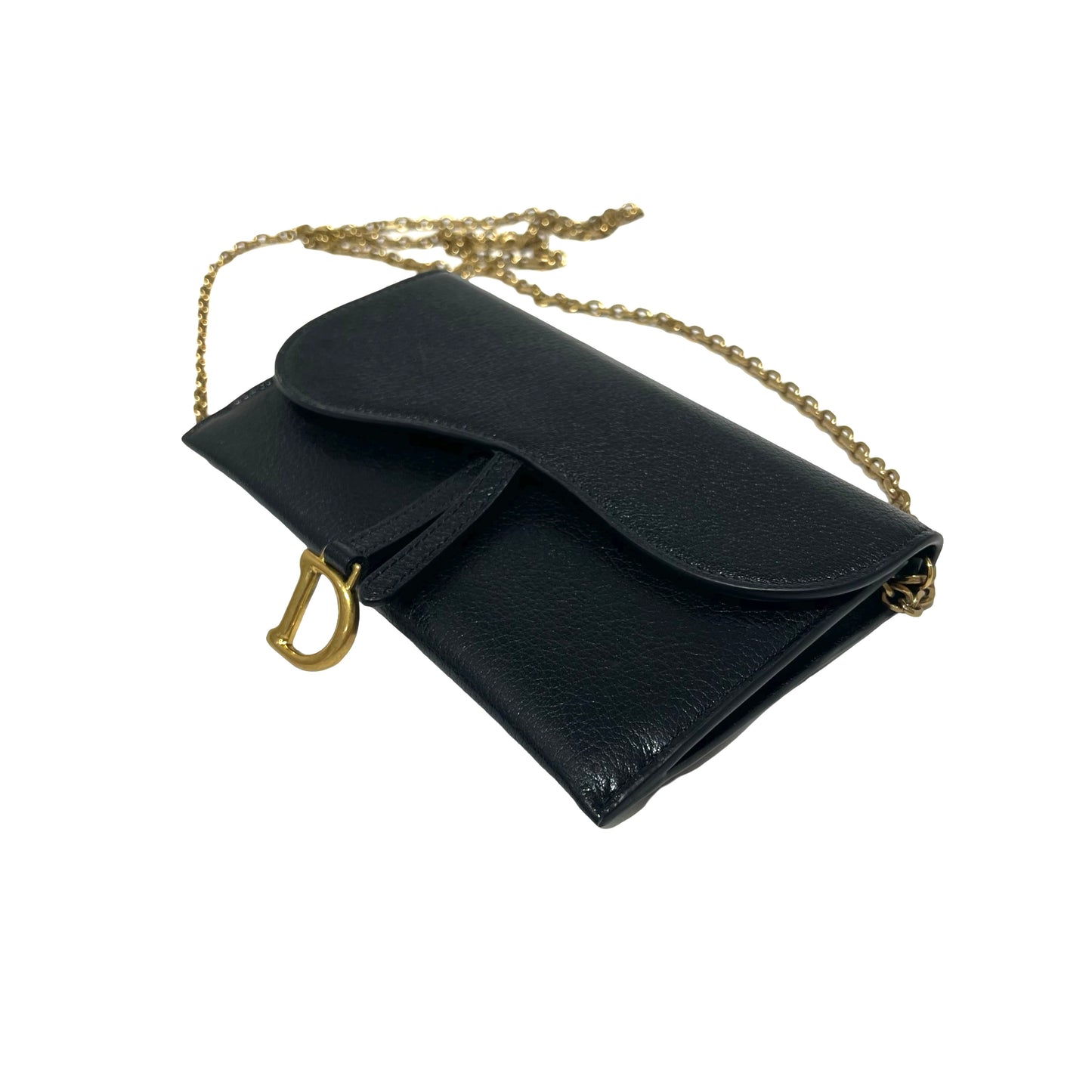 Calfskin SADDLE BAG  Chain Shoulder Bag [101393]