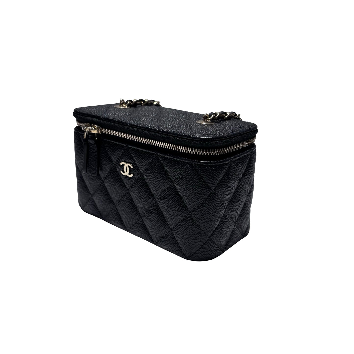 Used CHANEL Vanity Case Chain Shoulder Bag Black GHW