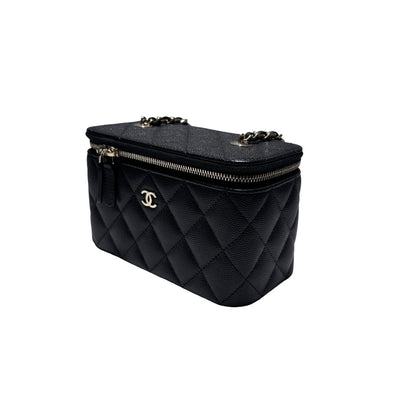 Used CHANEL Vanity Case Chain Shoulder Bag Black GHW