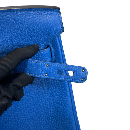 Used HERMES Togo Birkin 30 Handbag Blue PHW