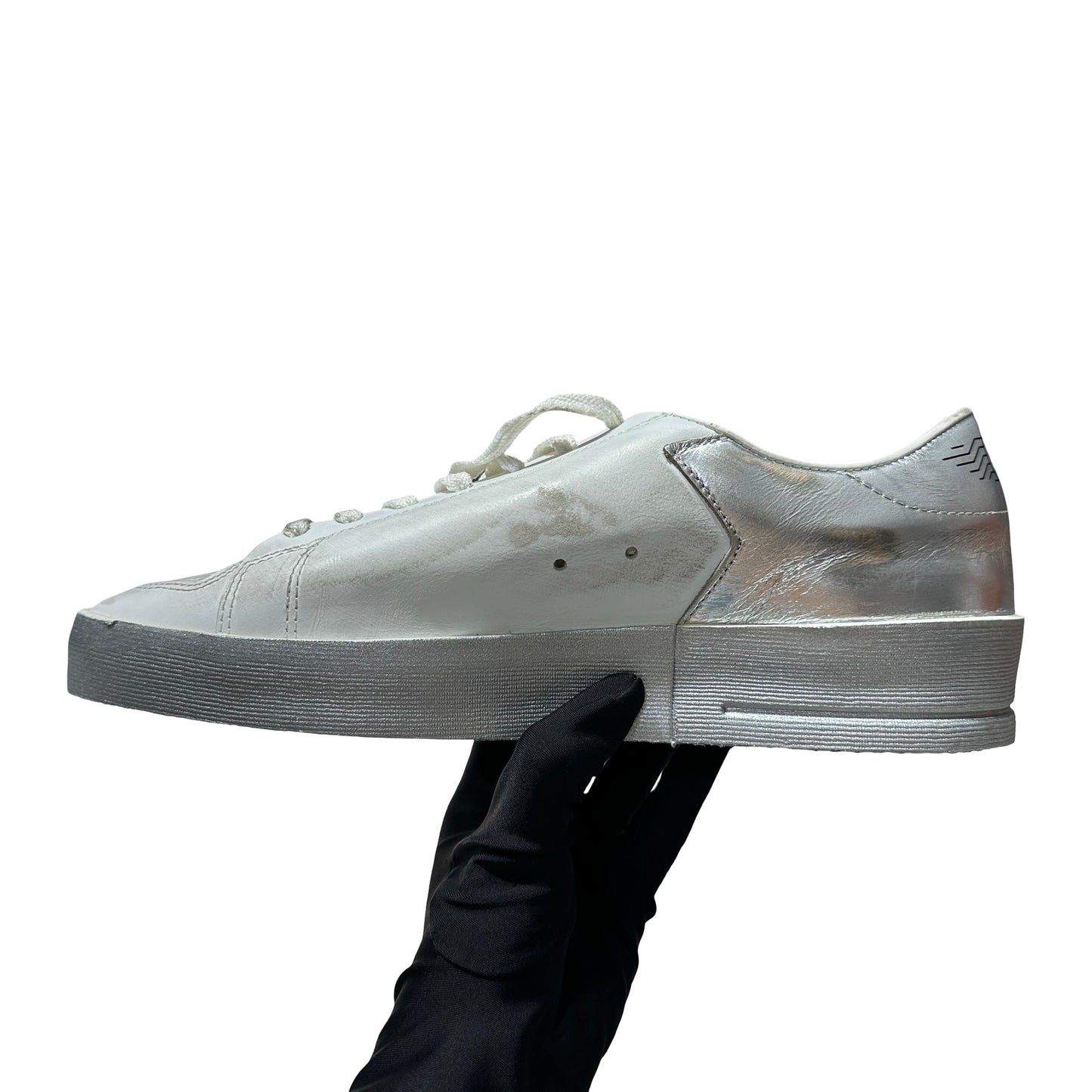Unused GOLDEN GOOSE Stardan Sneakers Shoes White Silver