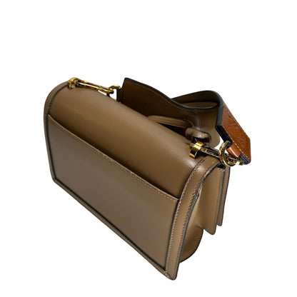 Used LOEWE Calfskin Barcelona Crossbody Bag Brown GH