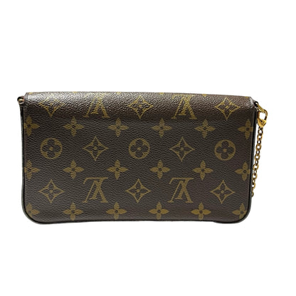 Used LOUIS VUITTON Félicie Pochette Clutch Bag Brown GHW