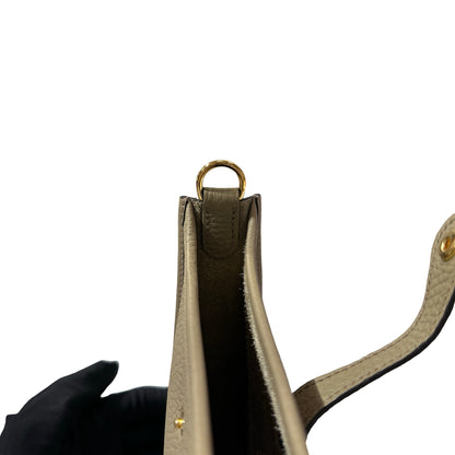 Used HERMÈS Clemence leather Mini Evelyne Cross Body Bag Beige GHW