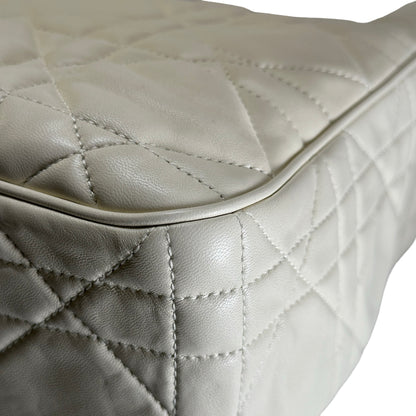 Used DIOR Cannage Leather Cannage Bucket Bag Handbag White