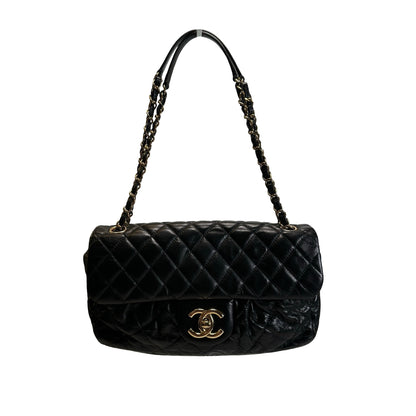 Used CHANEL Quilted Leather Quilted Bag Chain Shoulder Bag Black