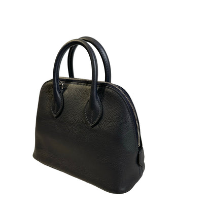 Used HERMES Leather Bolide Handbag Navy PHW