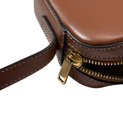 CELINE Smooth Calfskin Triomphe Hobo Camera Bag Brown