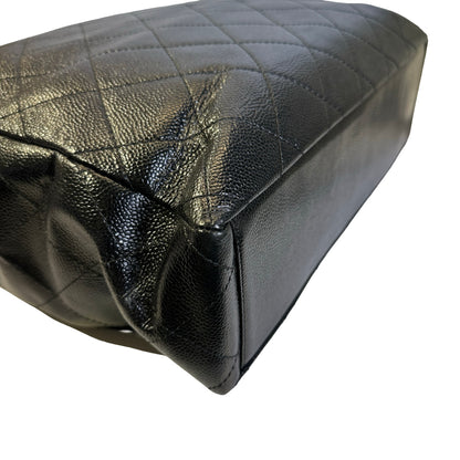 Used CHANEL Caviar Quilted Jumbo Tote Bag Shoulder Bag Black