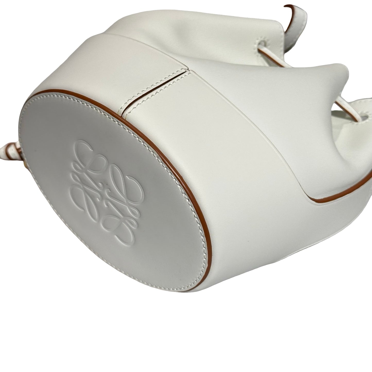 Used LOEWE Calfskin Leather Balloon Small Cross Body Bag White