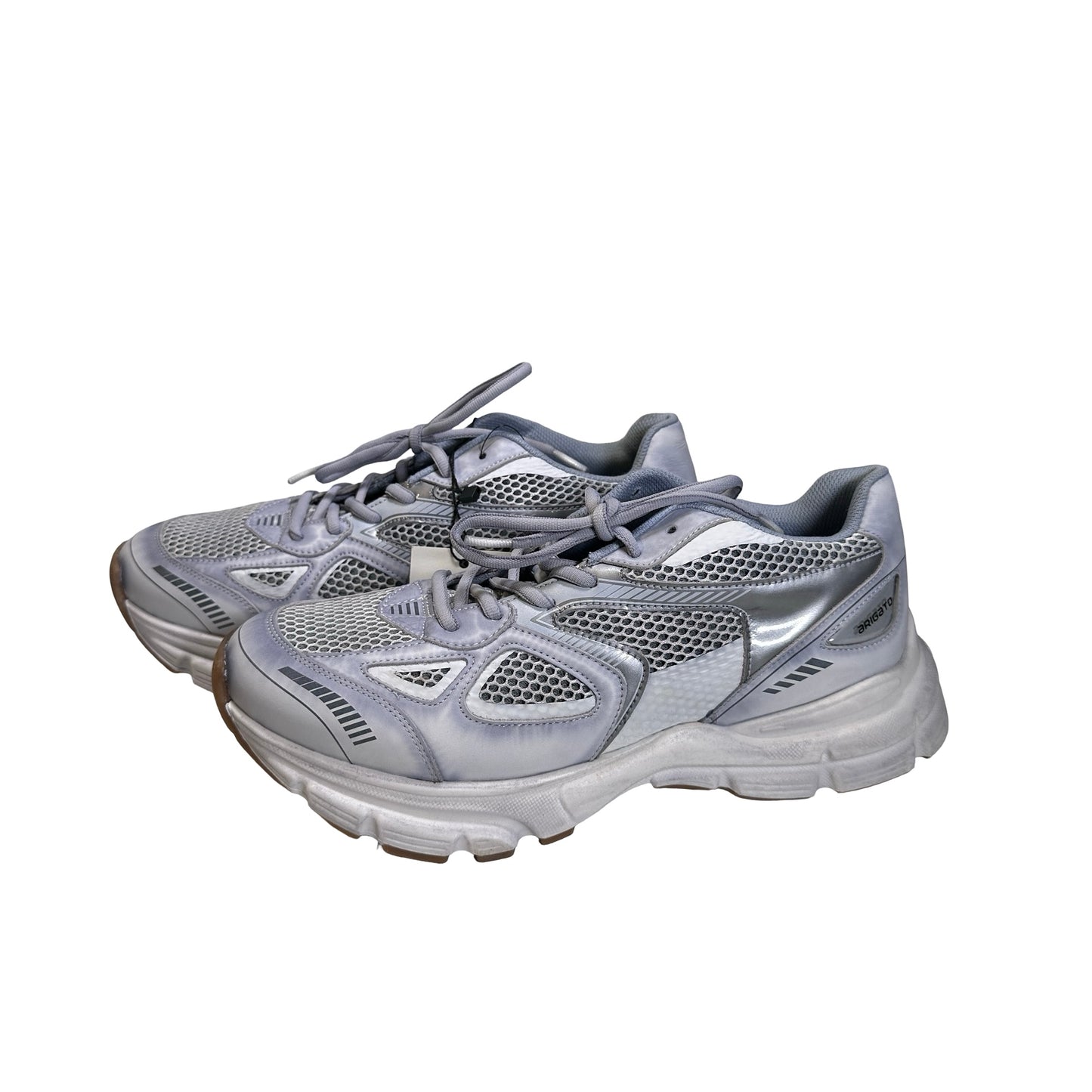 Used AXEL ARIGATO Mesh Leather Marathon Runner Sneakers Grey Silver White