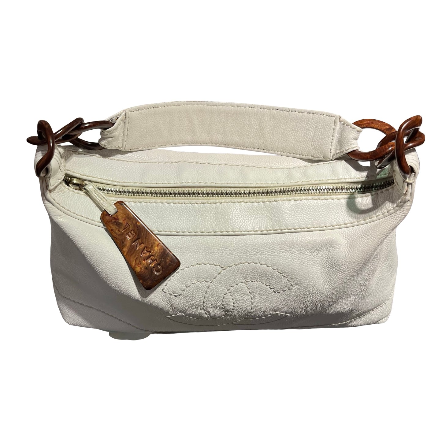 Used CHANEL Shoulder Bag White PHW