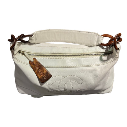 Used CHANEL Shoulder Bag White PHW