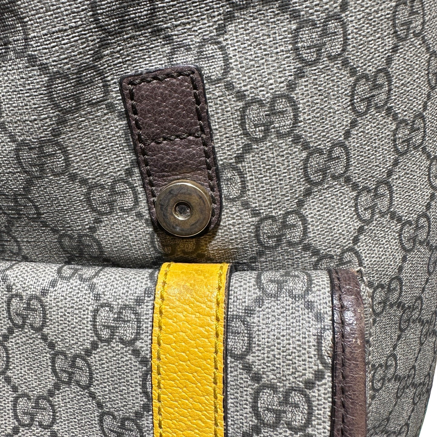 Used Gucci Coated Canvas Backpack Brown GHW