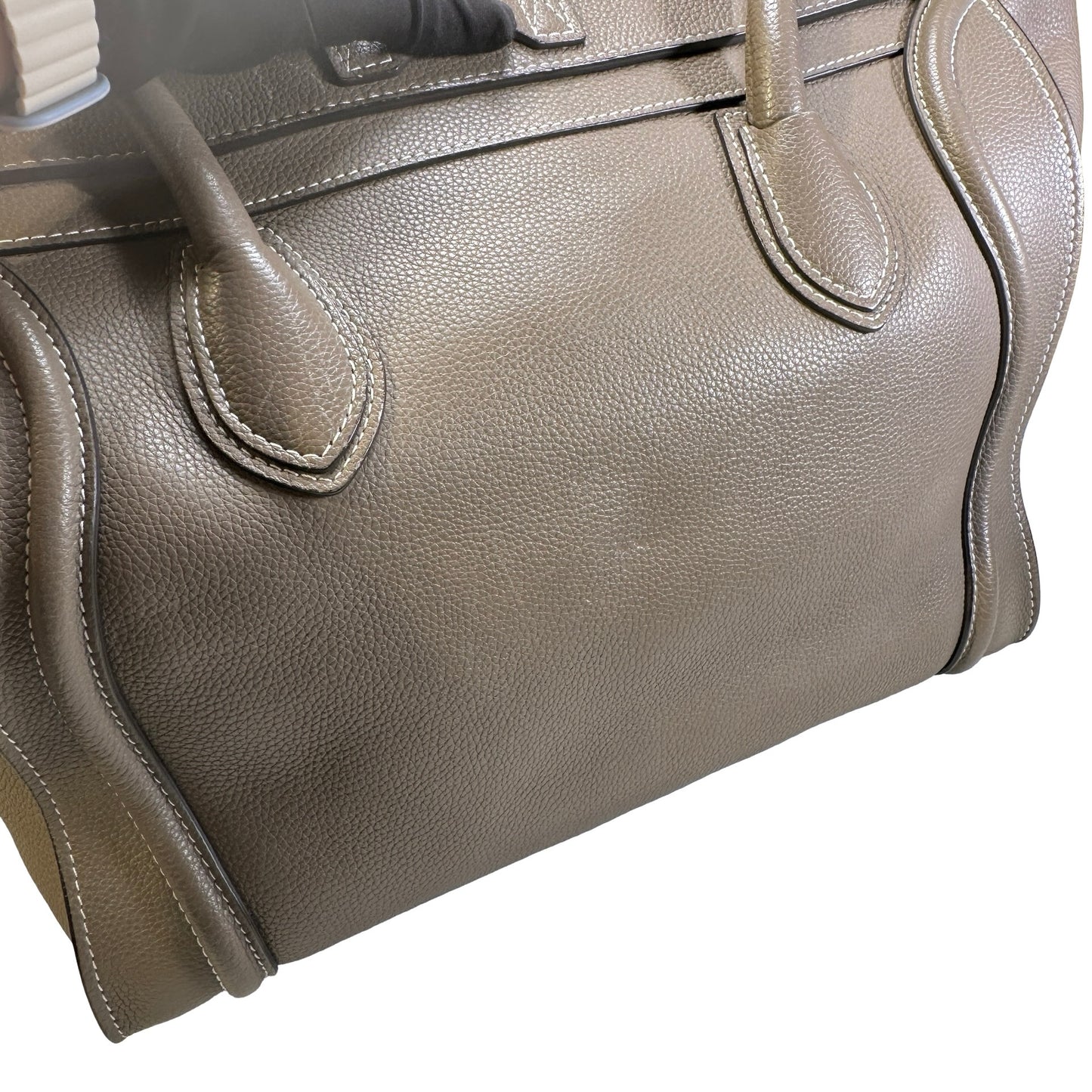 Used CELINE Leather Phantom Handbag Taupe