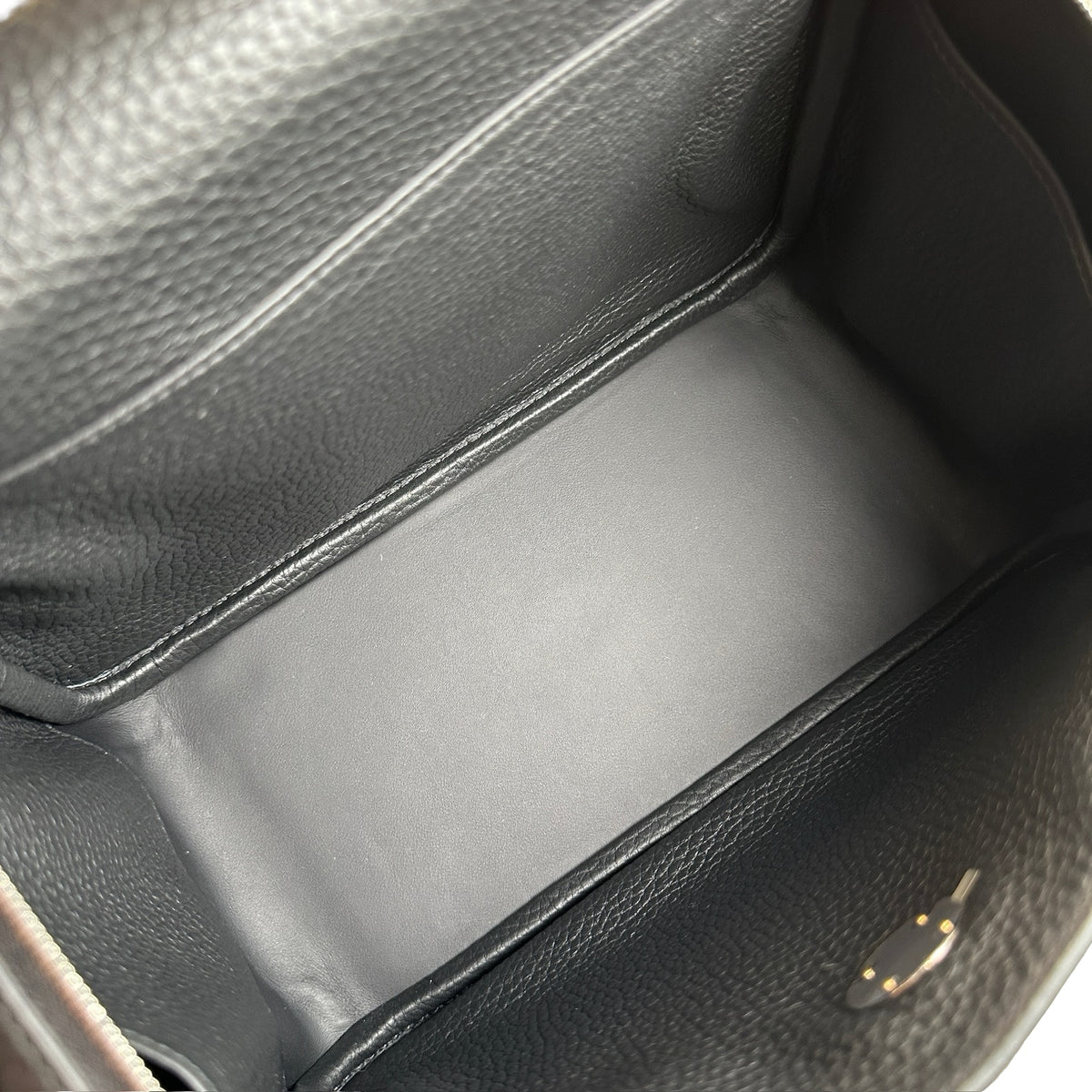 Brand New HERMES Leather Lindy 26 Handbag Black PHW