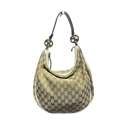 Used GUCCI Monogram Hobo Bag Beige Brown