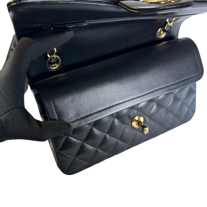 Brand New CHANEL Quilted Lambskin Classic Flap Chain Shoulder Bag Black GHW