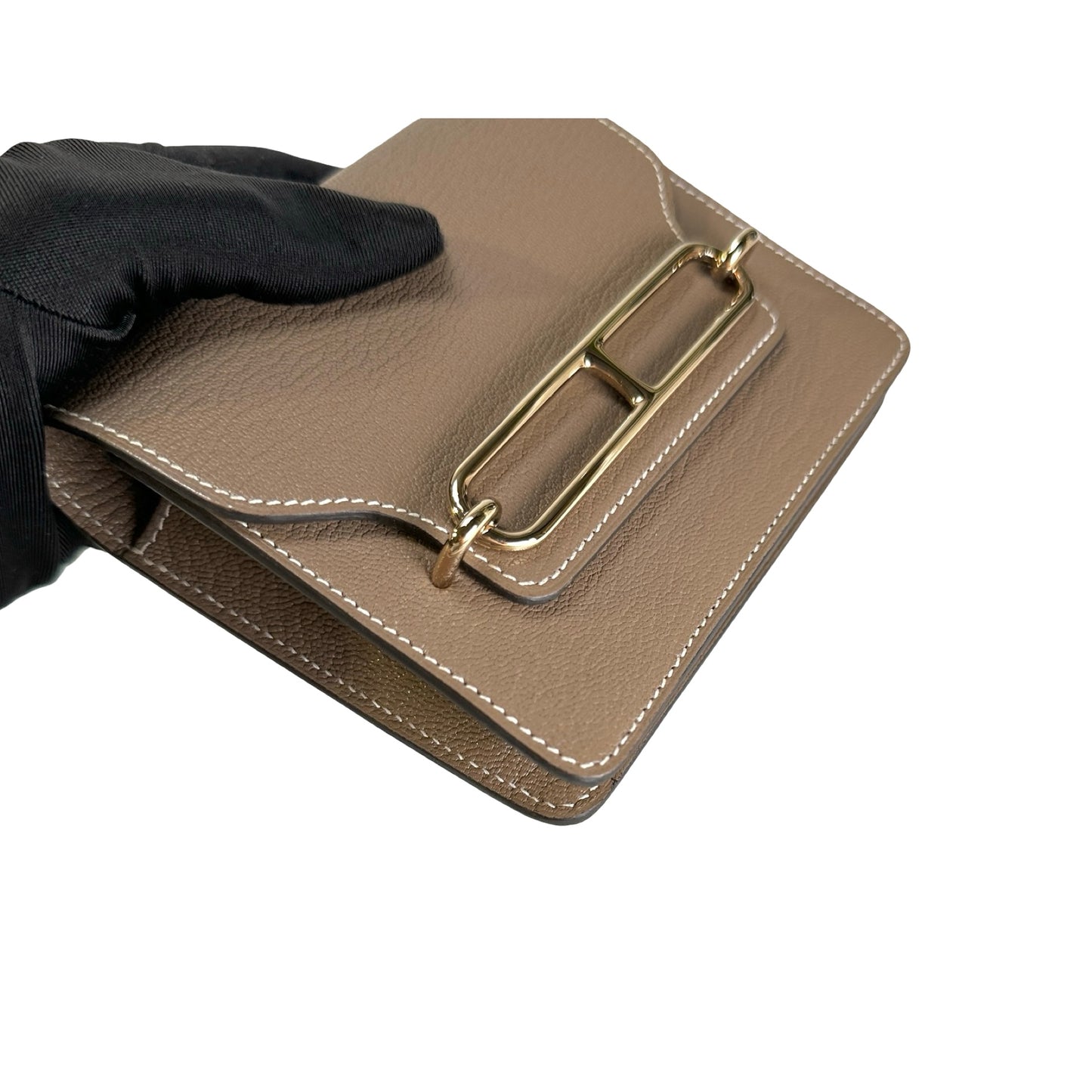 Used HERMES Etoupe Roulis Wallet Brown PHW