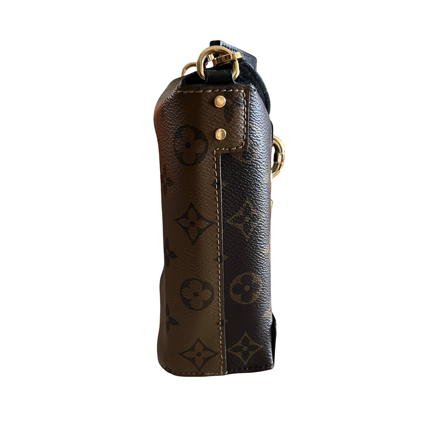 Used LOUIS VUITTON Monogram Nano Lockit Cross body bag Brown Black