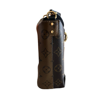 Used LOUIS VUITTON Monogram Nano Lockit Cross body bag Brown Black