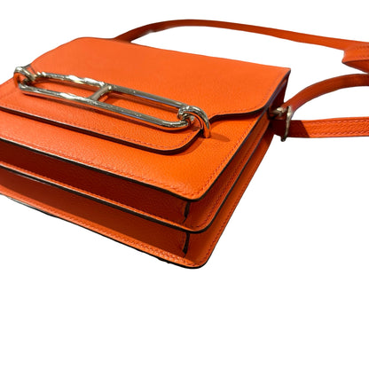 Used Hermès Evercolour MINI ROULIS Shoulder Bag Orange PHW