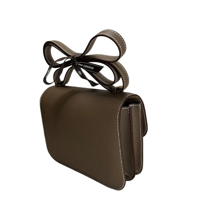 Brand New HERMES Epsom Constance Mini Crossbody Bag Etoupe