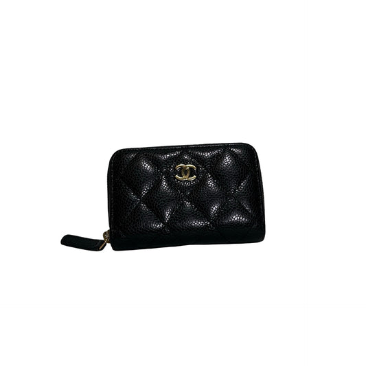 Used CHANEL Caviar Quilted Classic Zipped Coin Purse Coin Purse Black GHW