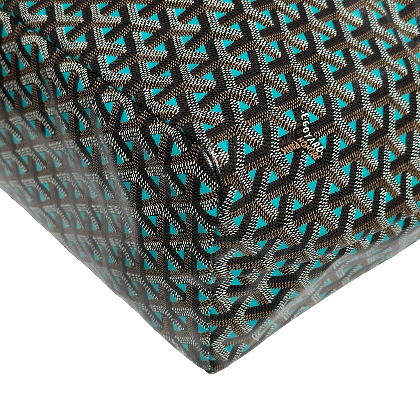 Used GOYARD Tote PM Tote Black Blue Tote Bag Black BLUE