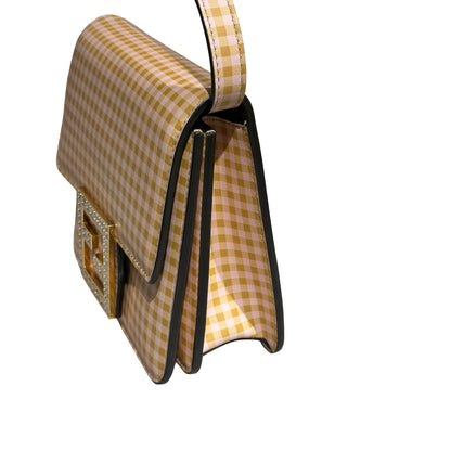 Used FENDI Canvas Cross Body Bag Orange White